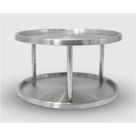 Bakebetter 10.5 in. Two Tier Lazy Susan, Stainless Steel BA1835070